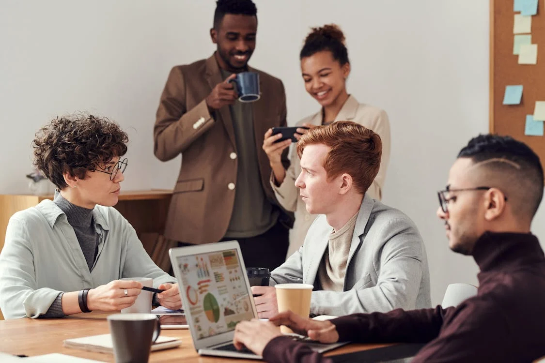 Collaborators in a coworking office