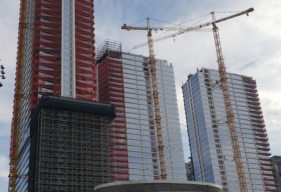 Construction on Oceanwide Plaza came to a halt after subcontractors filed a mechanic's lien against the owner