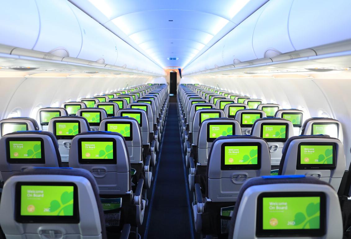 Interior of Aer Lingus plane