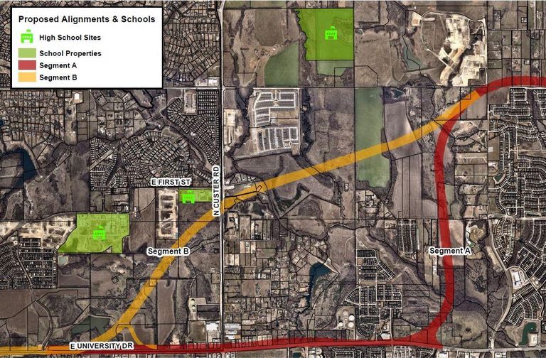a map of proposed highway realignments