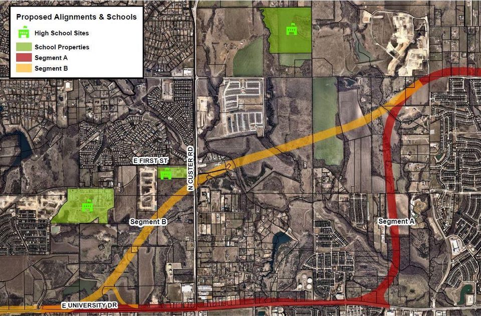 a map of proposed highway realignments