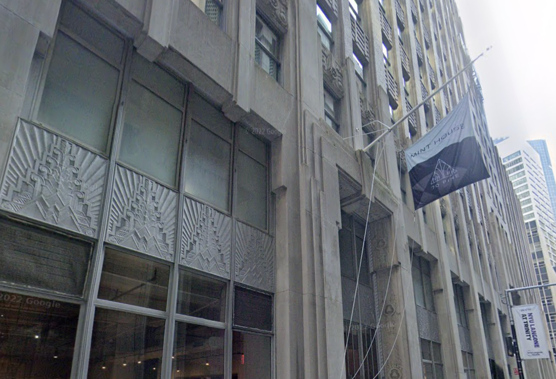 Mint House's property at 70 Pine St. in Manhattan's Financial District.