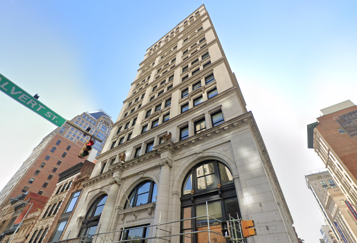 The One Calvert Plaza building in Downtown Baltimore. 