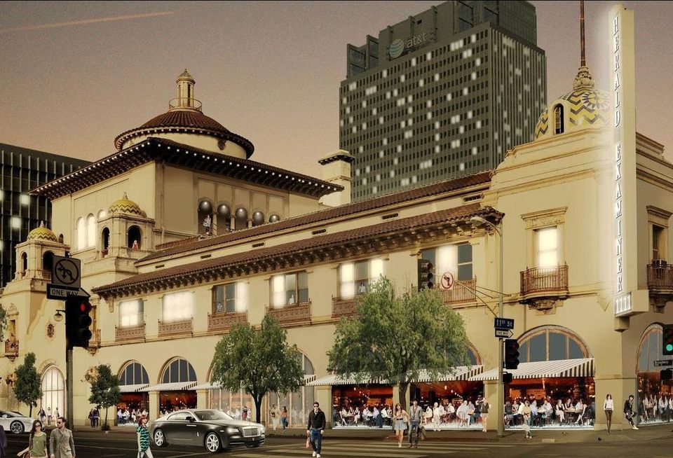 Rendering of the Herald Examiner Building in downtown Los Angeles