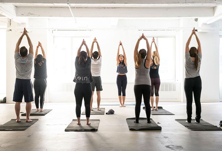 A tenants yoga class at 530 Fifth Ave.
