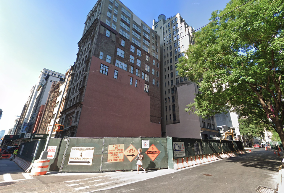 The development site at 262 Fifth Ave. in Manhattan where Five Points Development is planning a super-skinny, 56-story condo tower.