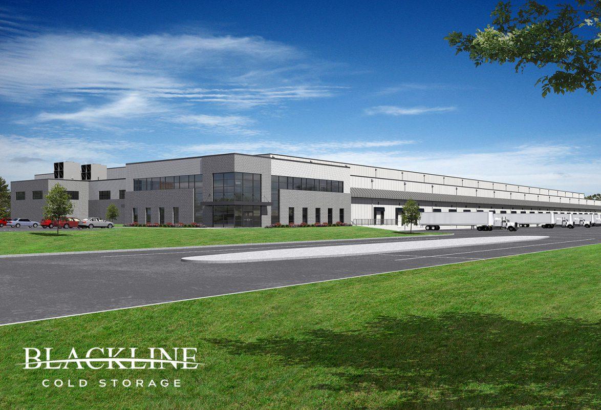A rendering of Blackline Cold Storage LLC's 300K cold storage facility in Cedar Port Industrial Park near Port Houston.