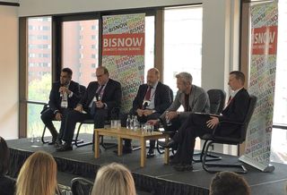 Hines' Raj Rajput, Sterlings' James Howarth, Savill's John Griffiths, Office Group CEO Charlie Green, and Gowling partner Matt Walker (Moderator)