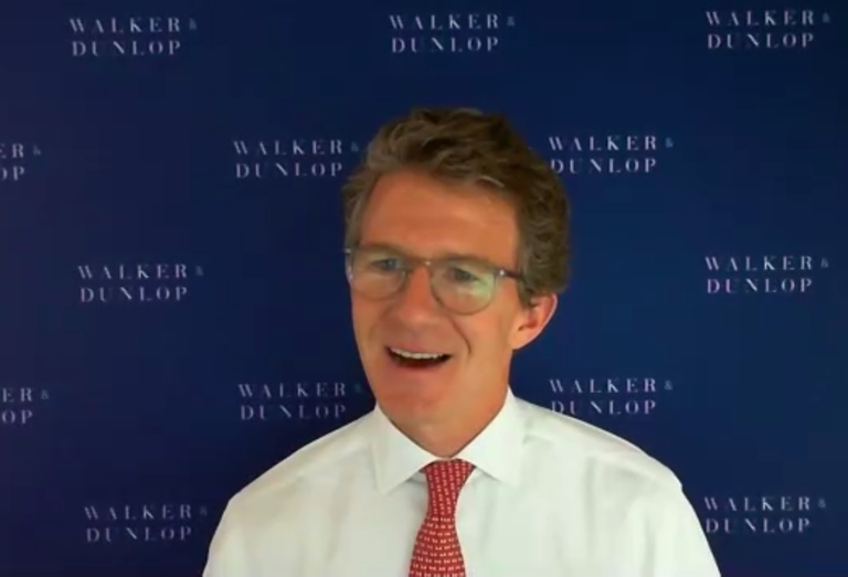 Walker & Dunlop CEO Willy Walker on a webinar Marriott International Group President Stephanie Linnartz