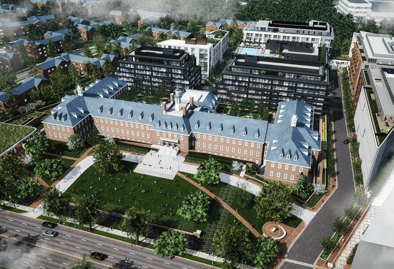Aerial rendering of Roadside's City Ridge development