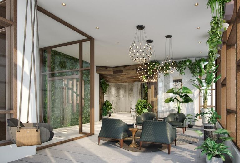 The lobby in Coda on Half