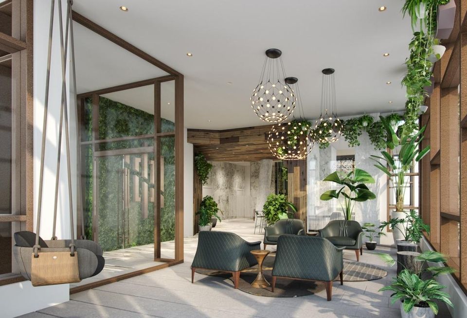 The lobby in Coda on Half