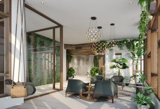 The lobby in Coda on Half