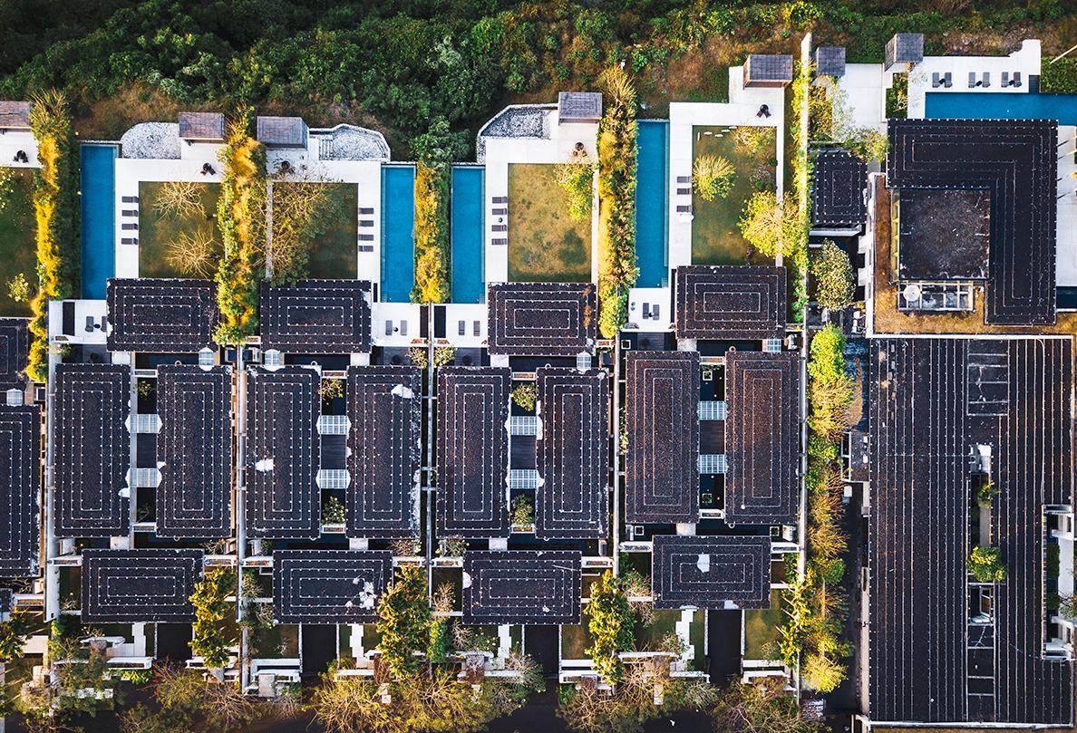 sustainable development with solar panels