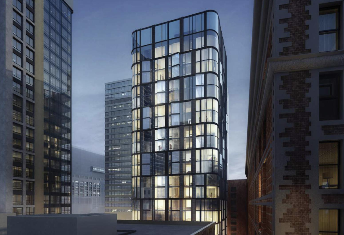 A rendering of The Parker, a 168-unit condominium building in downtown Boston.