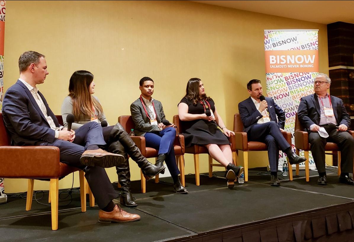 Arcview Group's Troy Dayton, Plus Products' Jennifer Tung, Los Angeles Department of Cannabis Regulation's Cat Packer, CannaRegs' Amanda Ostrowitz, Englander, Knabe & Allen's Jeff McConnell and Seyfarth Shaw LLP's Stanley Jutkowitz Arcview Group CEO Troy Dayton, PLUS Products Chief Risk Officer Jennifer Tung, The Los Angeles Department of Cannabis Regulation Executive Director Cat Packer, CannaRegs CEO & Founder Amanda Ostrowitz, Englander, Knabe & Allen Partner Jeff McConnell and Seyfarth Shaw LLP Senior Counsel Stanley Jutkowitz at Bisnow's the Future of Cannabis Los Angeles event at the L.A. Grand Hotel in downtown Los Angeles.