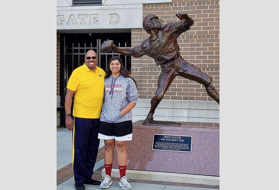 Avanath Capital's Daryl Carter with daughter, Ava, at Boston College