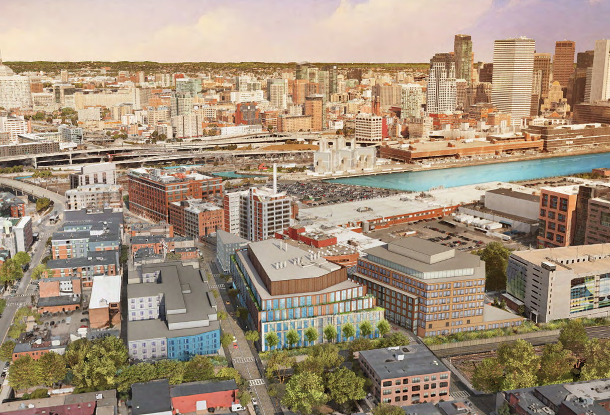 A rendering of Alexandria Real Estate Equities and Anchor Line Partners' proposed 99 A St. development.