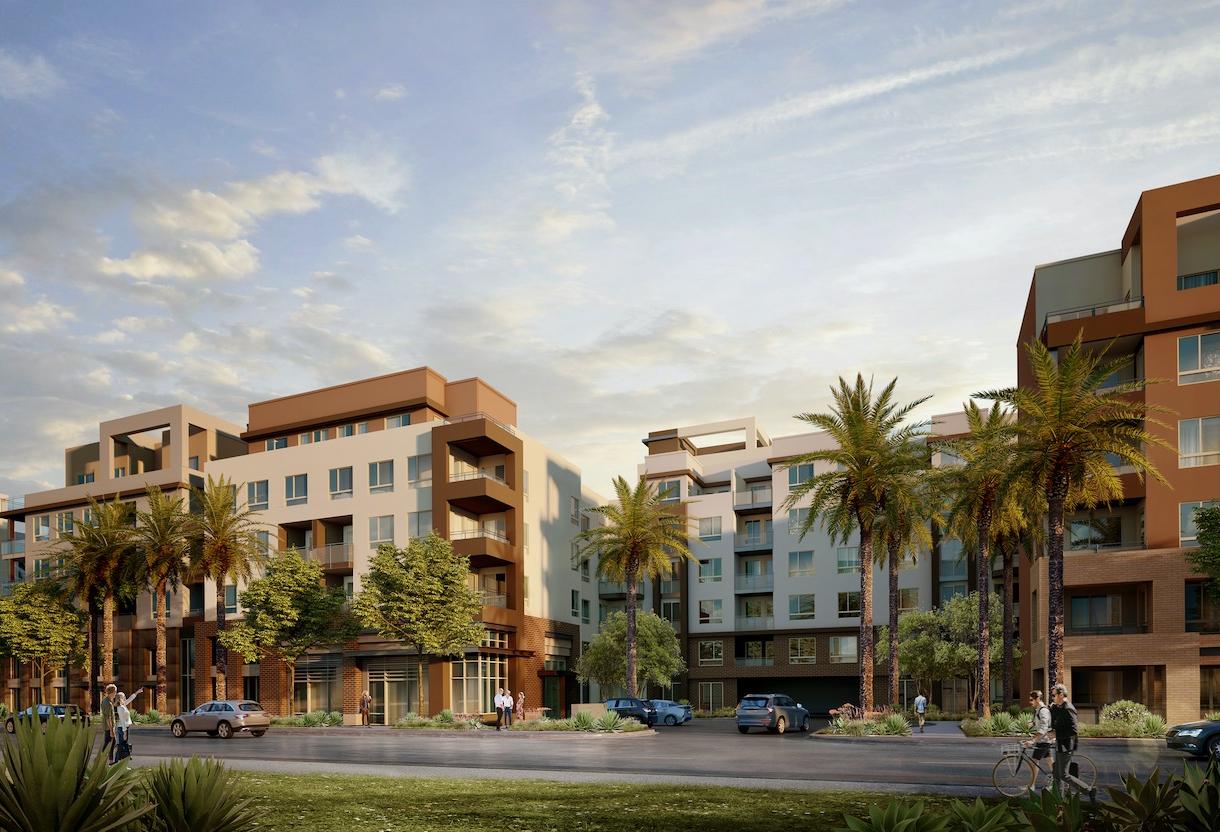 Rendering of MBK Rental Living's 344-unit luxury apartment project in Duarte