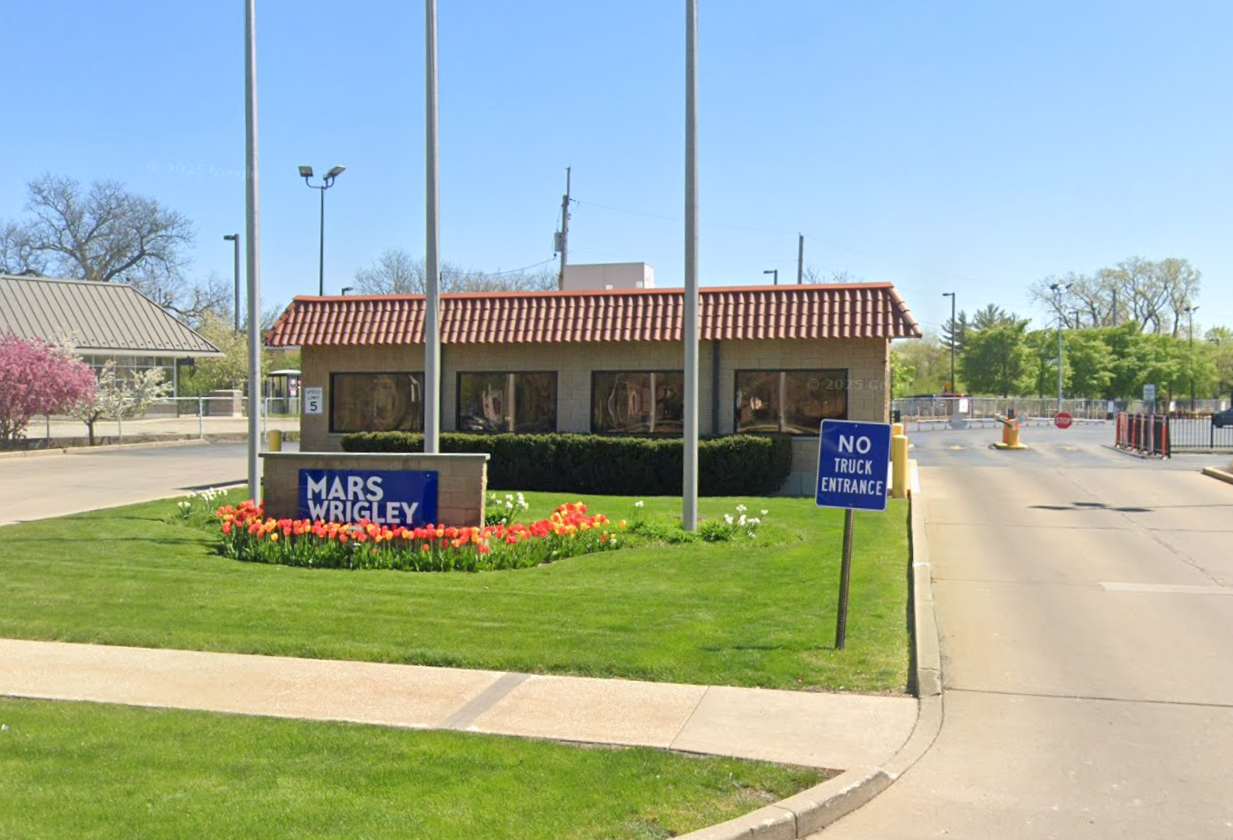 Exterior of the entrance to the former Mars Wrigley factory in Galewood.