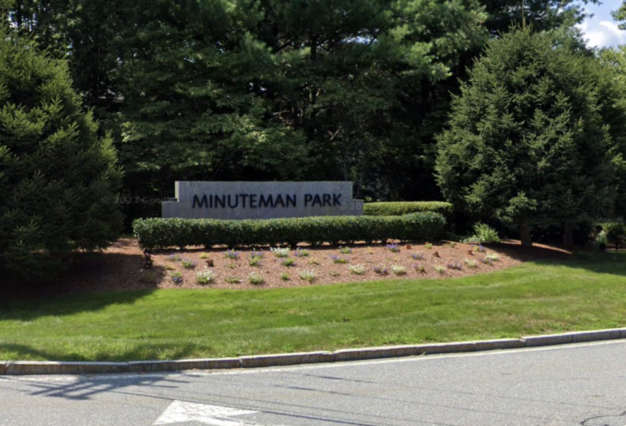The entrance to Andover's Minuteman Park complex, where Hanover Co. bought a vacant site. 