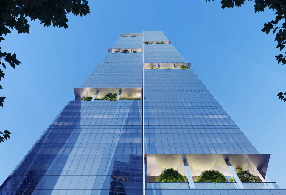 A rendering of 2 World Trade Center, which will serve as American Express' future global headquarters.