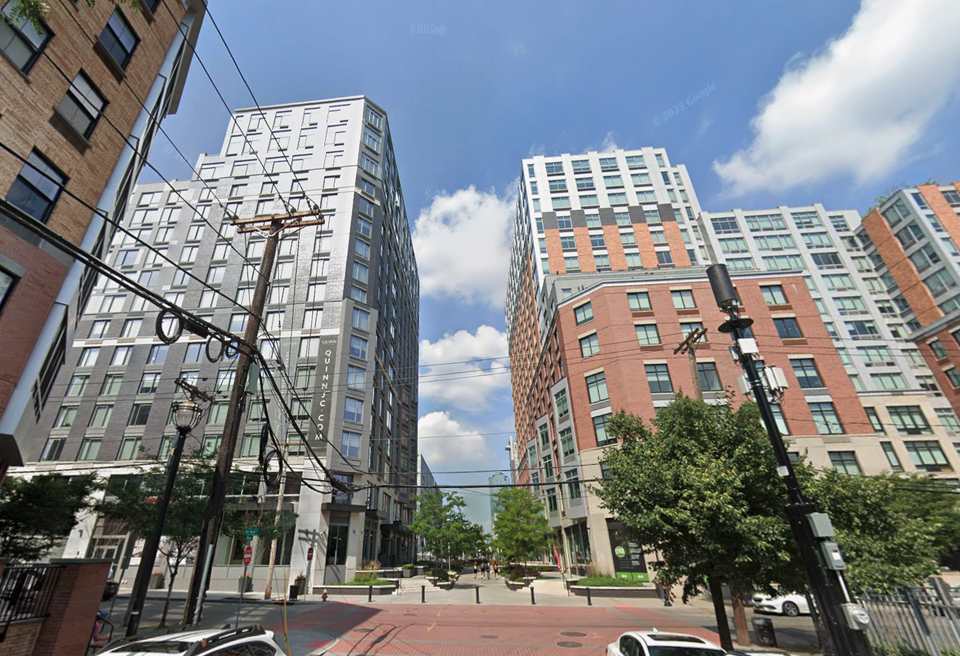 The Quinn, left and Lenox apartment buildings in Jersey City
