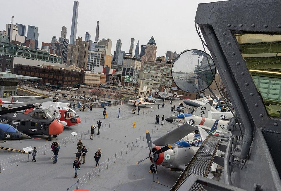 The Intrepid Museum incorporates a World War II aircraft carrier and is permanently moored at Pier 86 on Manhattan's West Side.