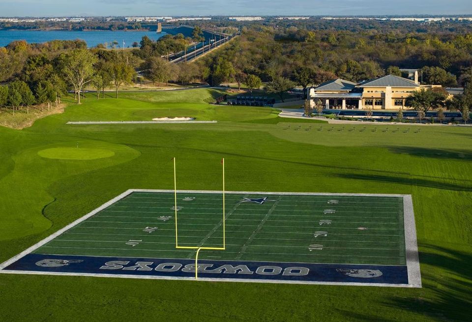 A view of the game-used turf moved from AT&T Stadium to Cowboys Golf Club