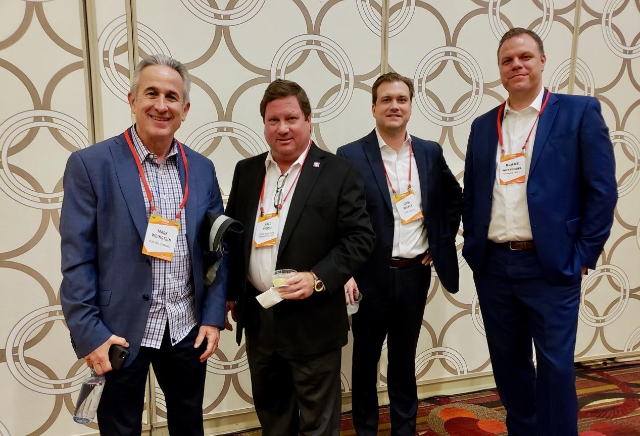 MJW Investments' Mark Weinstein, Pierce Education Properties' Fred Pierce, Core Spaces' John Wieker and NB Private Capital's Blake Wettengel at BASH Los Angeles 2018.