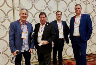 MJW Investments' Mark Weinstein, Pierce Education Properties' Fred Pierce, Core Spaces' John Wieker and NB Private Capital's Blake Wettengel at BASH Los Angeles 2018.