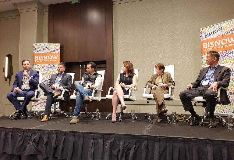 Strategic Legacy Investment Group’s Michael Sabet, Polaris Pacific’s Mike Akerly, Slate Property Group’s Danny Barnes, Cypress Equity Investments’ Alla Sorochinsky, Bellwether Enterprise’s Shelley Magoffin and K2 Clean Energy Capital’s Steve Tsu at Bisnow’s Greater Multifamily event Feb. 19 at the Marina del Rey Marriott in Marina del Rey.
