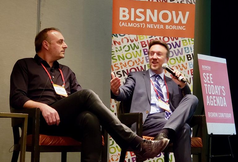 BLVD Hospitality's Jon Blanchard and Kruger Development's Partner Nathan Kruger at Bisnow's Los Angeles Hotel Summit at the Omni Los Angeles Hotel in downtown Los Angeles