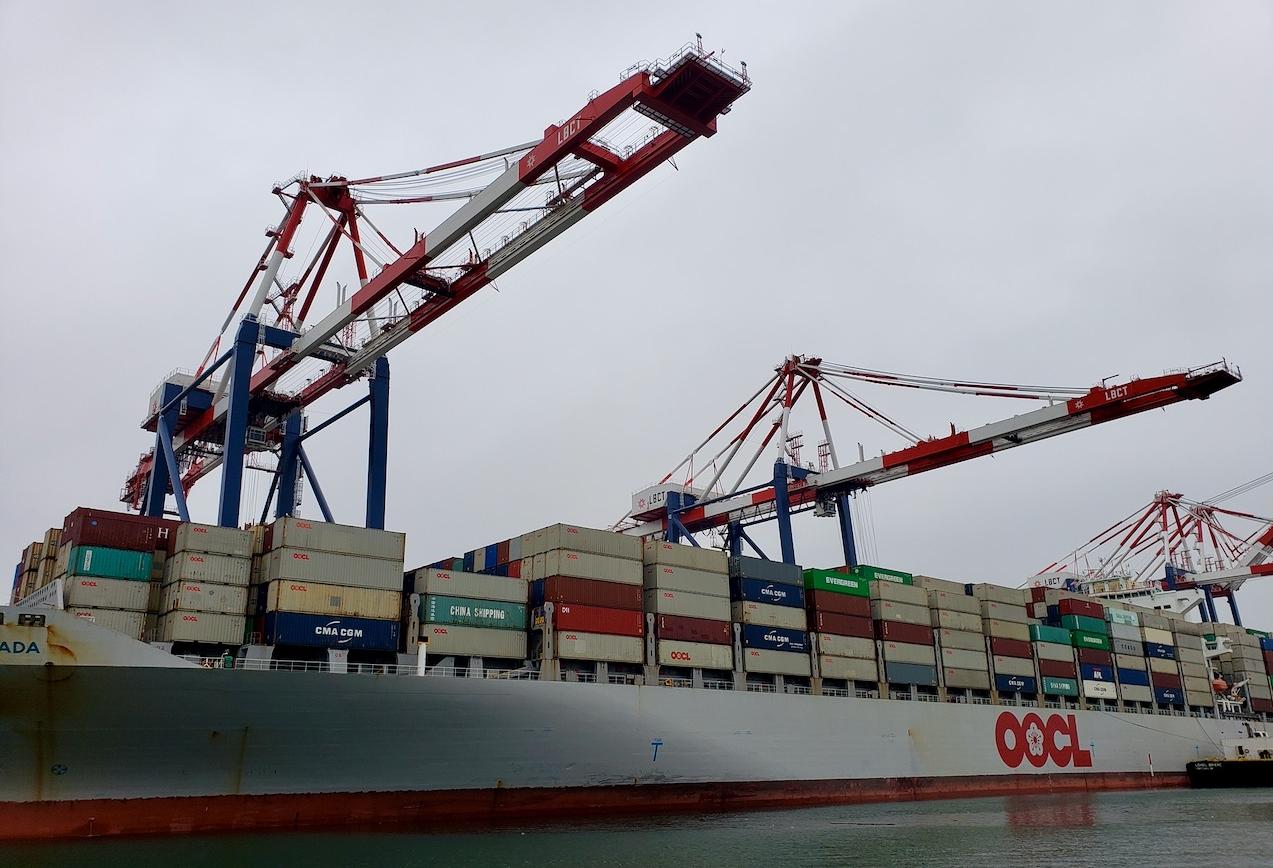 Shipping containers in the Port of Long Beach