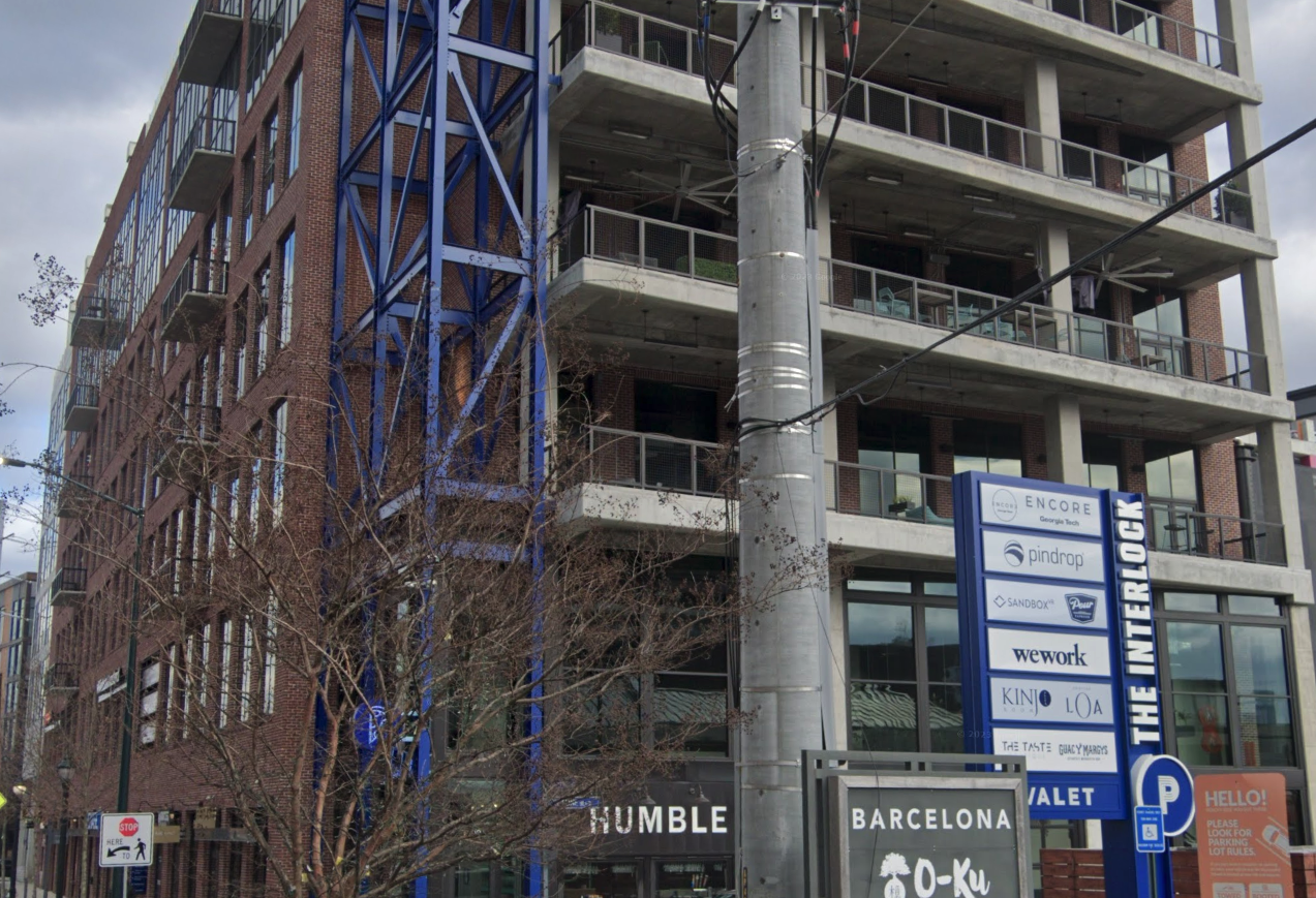 The Interlock office building in West Midtown, Atlanta, where WeWork has shuttered its newly opened location.