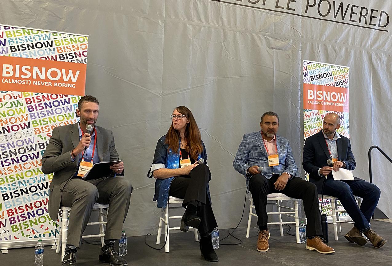 Photo of panelists participating in Bisnow Denver's first state of the aerospace industry event. 
