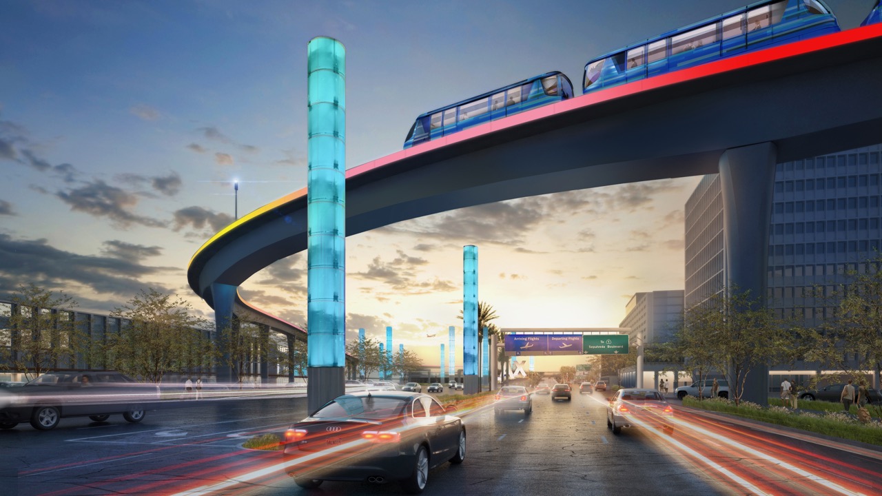 Rendering of the Automated People Mover System at Los Angeles International Airport 