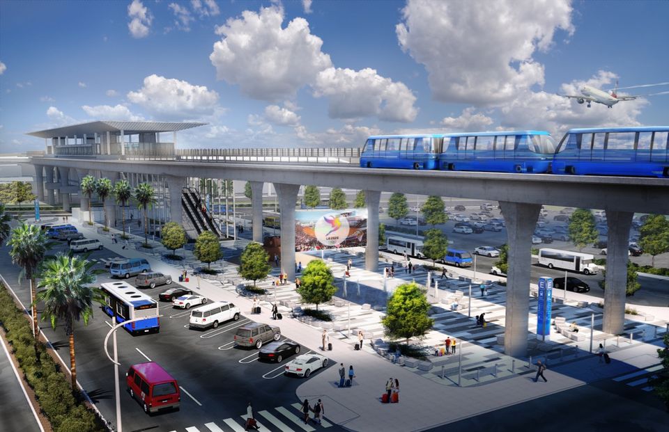 Rendering of the Automated People Mover System at Los Angeles International Airport LAX