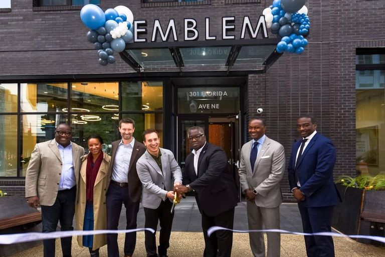 The grand opening this week for Emblem, a 115-unit affordable apartment building at  301 Florida Ave. NE
