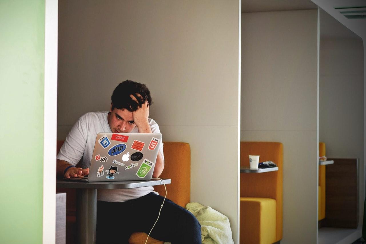 Frustrated worker