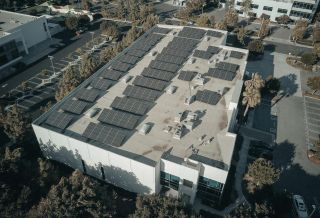Solar panels on a rooftop