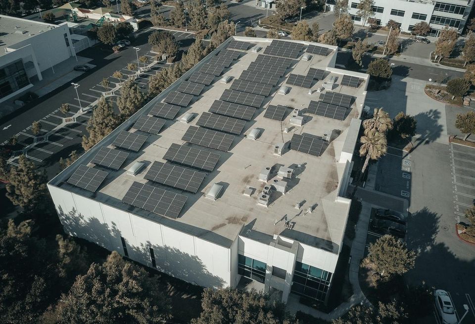 Solar panels on a rooftop