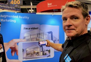 Ormond Beach, Fl.-based Realtor and CEO of AR Promotions Neal Krajewski shows off his augmented reality marketing product called Captum at the National Association of Realtors conference in San Francisco

