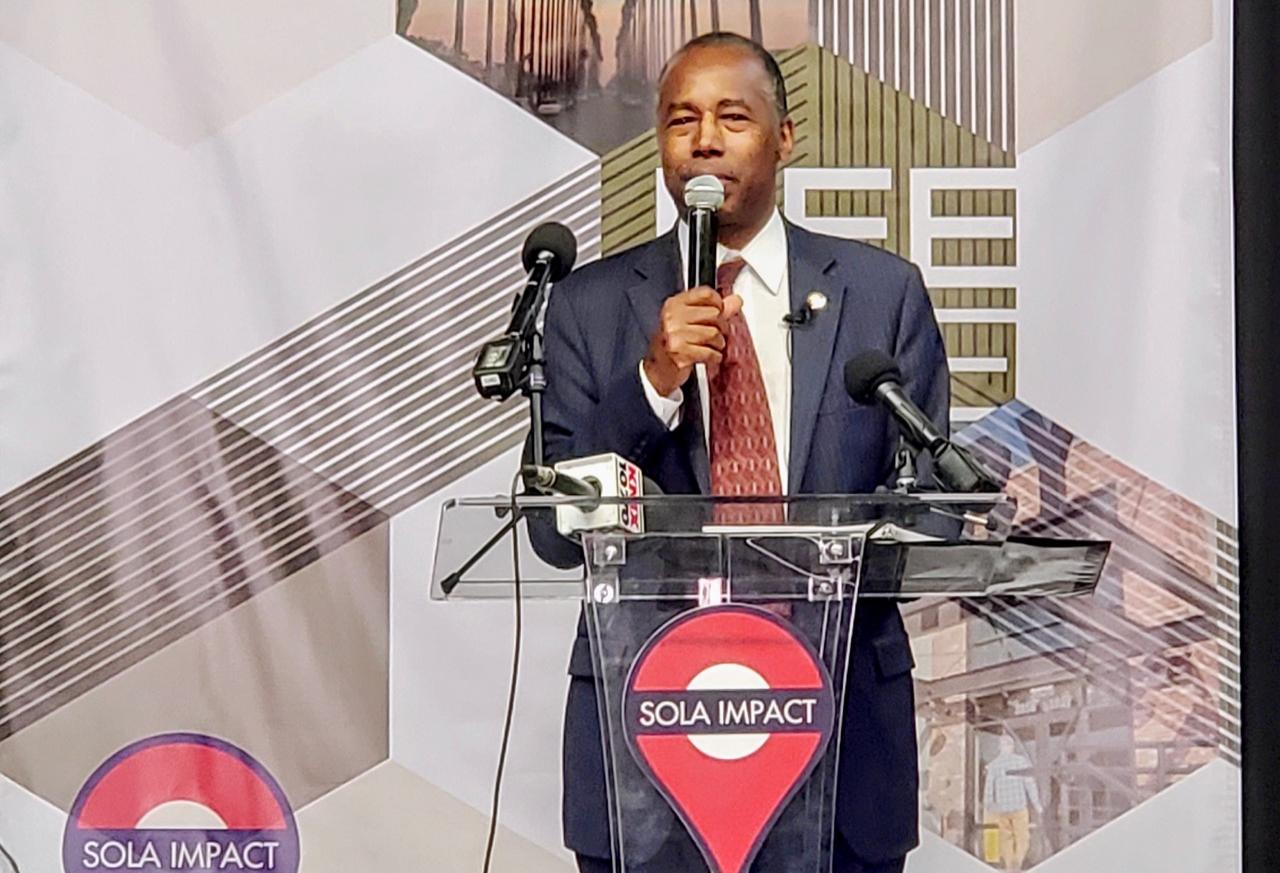 US HUD Secretary Ben Carson celebrates SoLa Impact's The BeeHive, a business campus supporting qualified opportunity zone business in South Los Angeles.