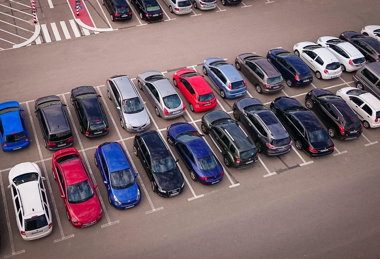 Cars in a parking lot