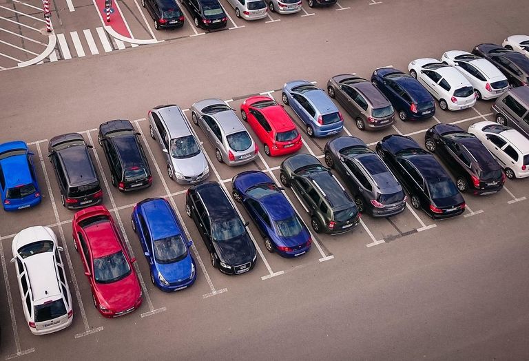 Cars in a parking lot