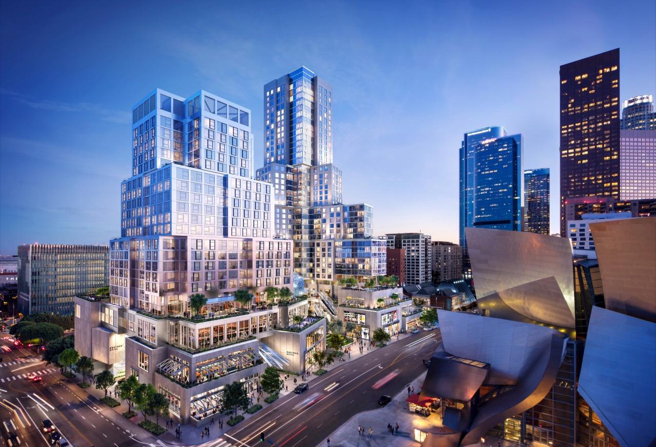 Rendering of the Frank Gehry-designed The Grand in downtown Los Angeles