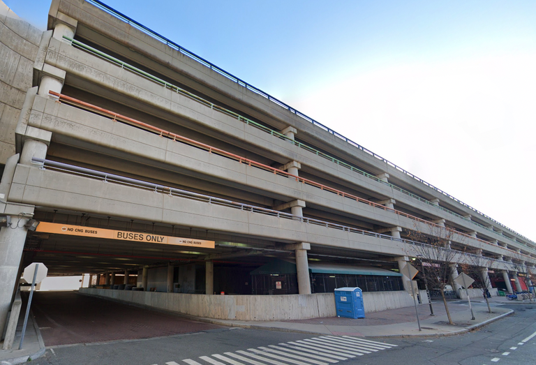 Alewife parking garage in Cambridge.