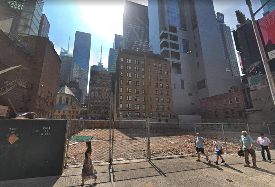 The development site at 150 West 48th St. in Midtown Manhattan
