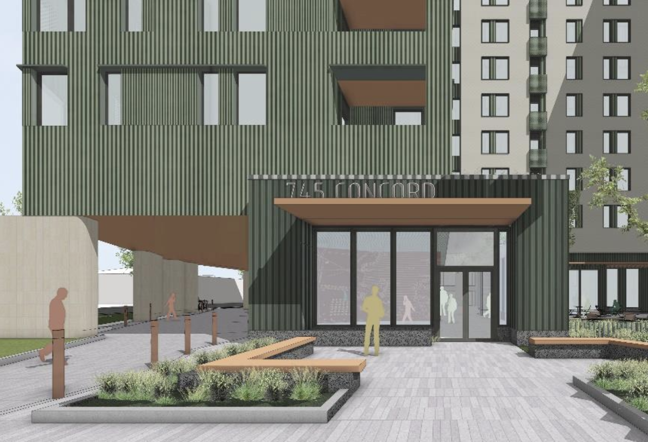 A rendering of 745 Concord Ave. in Alewife.